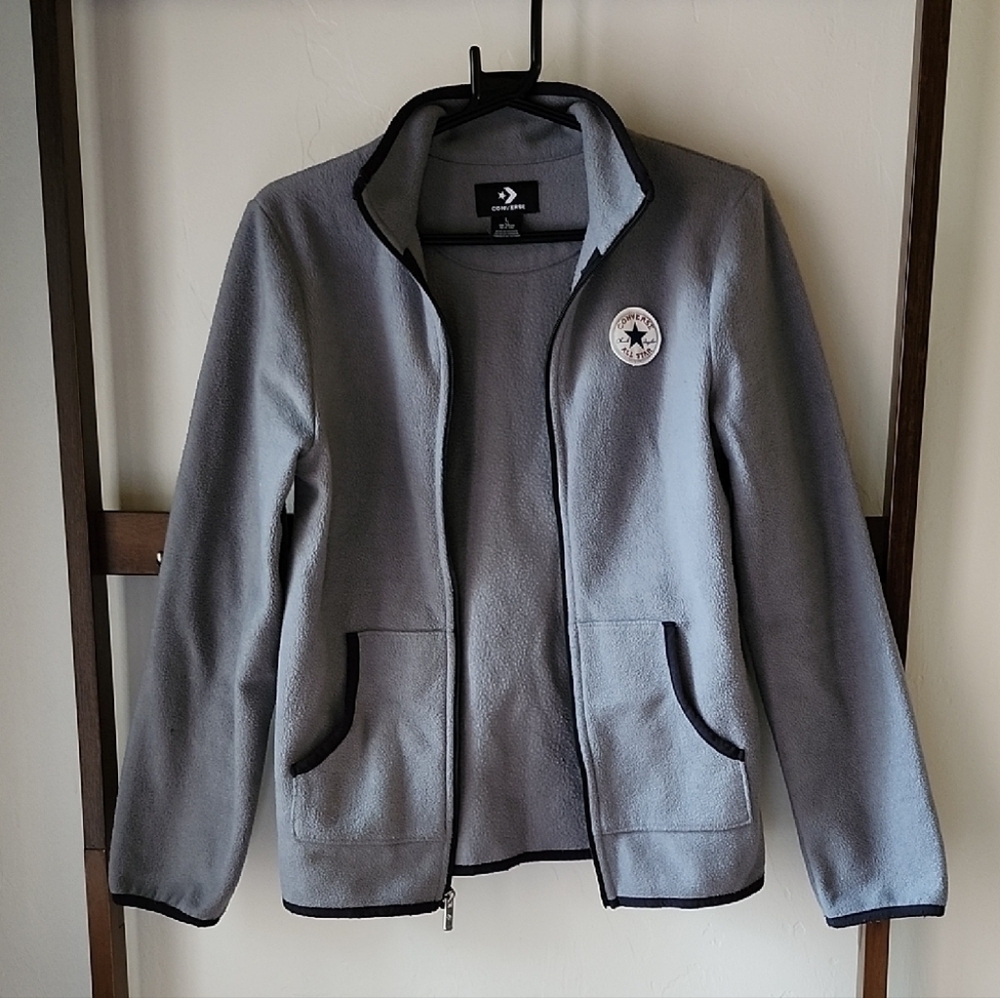 Converse Gray Fleece Jacket with Logo
